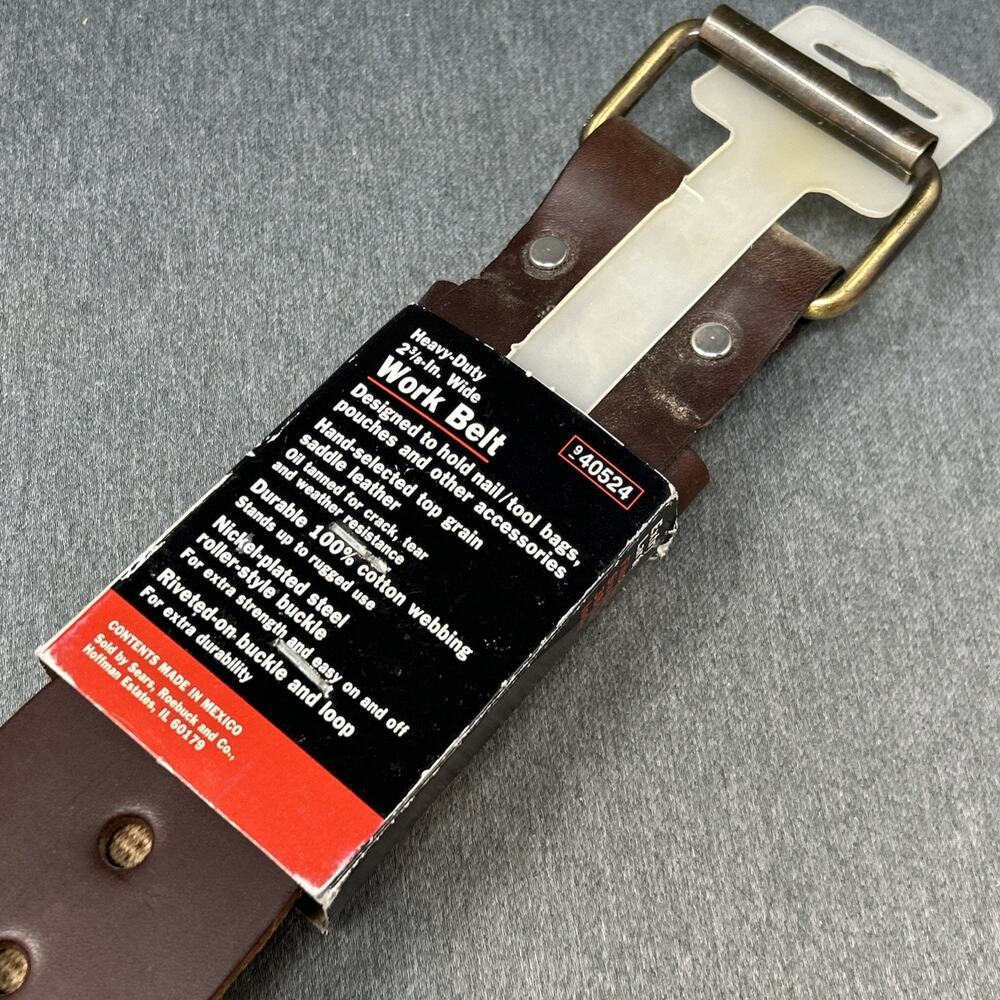 VTG XL Craftsman Model #940524 2.375" Leather Work Belt NOS 38-44 Waist Size - Picture 4 of 9